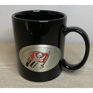 Tampa Bay Buccaneers NFL Football Black Ceramic Coffee Cup Mug Metal‎ Logo